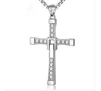 ZAGZIG Collana a Croce Veloce Catena da Uomo Dominic Toretto Gioielli in Acciaio Inossidabile Strass Collana in Oro Accessori Regalo