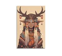 ZAHAABWS Poster decorativo da parete con ragazza druida, stampa artistica su tela, poster decorativo moderno per camera da letto, per camera da letto, 40 x 60 cm