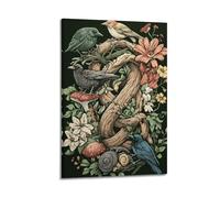 ZAHAABWS Poster decorativo da parete su tela con nodo e uccellino sulla natura nel cuore della cabina, poster decorativo moderno per la camera da letto, 20 x 30 cm