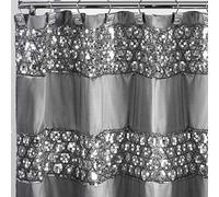 Zahari Home Sinatra - Tenda da doccia in tessuto luccicante, 183 x 178 cm, colore: Argento