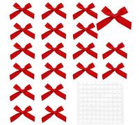 ZAHD 100 PCS Fiocco Decorativo Piccolo Fiocco Rosso Nastro di Regalo Autoadesivo Fiocchetti per Bomboniere Mini Fiocchi Nastro Fiocco in Raso Decorativi con Adesivi per San Valentino Natale (Rosso)