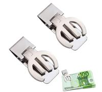 ZAHD 2 PCS Fermasoldi Portatile per Banconote Fermasoldi in acciaio inox metallo Fermasoldi Personalizzato Uomo in Metallo ferma banconote metallo Fermasoldi Portatile per Banconote