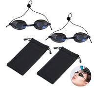 ZAHD 2 Pezzi Occhiali Solarium UV Occhiali solari per una protezione affidabile Maschera per Occhi Contro i Raggi UV occhiali abbronzanti per la Terapia Della Luce a LED,Protezione UV