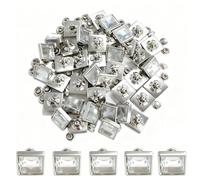 ZAHD 40 PCS Rivetti in Metallo A Doppio Cappuccio con Strass Rivetti rapidi Spot Borchie per Fai da Te in Pelle Piedini per Borse Cristallo Stud Borchie Rapido a Doppio per Artigianato (Argento)