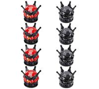 ZAHD 8 PCS corona tappi per valvole auto Tappi per Pneumatici per Auto con Corona di Strass di Cristallo ABS Diamante Tappi Coprivalvola Stelo Ruota Pneumatico per tutte le auto (Nero Rosso)