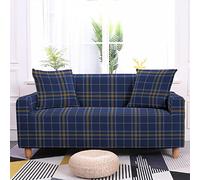 ZAHHYG Copridivani Due Postii Blu Navy A Scacchi Copridivano Elasticizzato Universale Telo Divano Protettiva Antiscivolo Divano Lavabile per Gatto Cani (145cm-185cm)