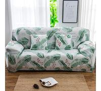 ZAHHYG Copridivani Due Postii Foglie Verde Smeraldo Copridivano Elasticizzato Universale Telo Divano Protettiva Antiscivolo Divano Lavabile per Gatto Cani (145cm-185cm)