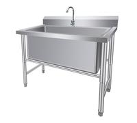 ZAHIKA Lavello da Cucina A Vasca Singola da Appoggio,Lavello da Cucina per Ristorante Commerciale,Lavabo per Preparazione E Utilità,Set di Lavelli A Vasca Singola in Acciaio Inossidabile(32in/80cm)