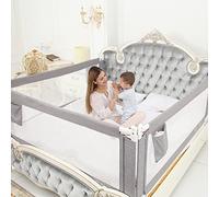 ZAHNHASE Barriera Letto Bambini Viaggio Guardrail sicurezza/protezione removibile per letto bambino - 180cm,Grigio,1pc
