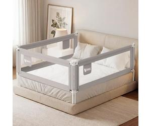 ZAHNHASE Barriera Letto Bambini Viaggio Guardrail sicurezza/protezione removibile per letto bambino - 180cm,Grigio,1pc