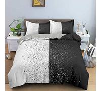 ZAHOCAI Copripiumino Matrimoniale 260x240 Bianco E Nero microfibra Set di biancheria da letto copripiumino + 2 Federe 50x80 cm con cerniera - morbidissimo parure 3D copripiumone matrimoniale