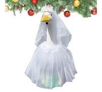 Zahoken Abbigliamento Nuziale per Oche da Giardino - Velo e Vestito per Animali | Accessori in Tessuto Bianco con Gonna per Decorazioni per Feste all'Aperto Eventi in e Ricorrenze