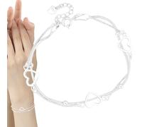 Zahoken Braccialetto Cuore Donna - Bracciali Da Catena 'Amore Da Polso,Accessorio Moda Regolabile con Ciondolo da Polso per Amicizia Matrimonio Compleanno