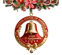 Zahoken Campana Piatta in Acrilico - Pendente Acrilico 250° Anniversario,Arte della Libertà 1776-2026 per Camera dello Studente Soggiorno Patio Albero di Natale