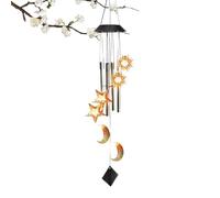 Zahoken Carillon ad Energia Solare - Carillon Luminoso per Esterni,Illuminazione Ambiente Impermeabile Decor Luna Stelle Giardino Cortile per Esterni Patio