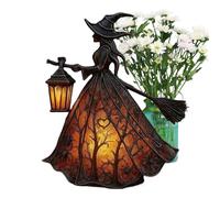 Zahoken Decorazioni Strega Halloween | Segnali Artigianali in Resina per Tavoli - Luce Antiscivolo a Forma di Strega per Libreria, Soggiorno, Centrotavola, Interni