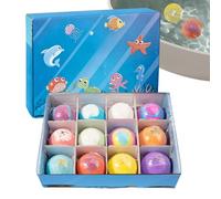 Zahoken Set di Bombe da Bagno,12 Pezzi Set Tema Animali Marini con Interna, di Bombette e Giocattoli per il Bagno dei Bambini - per Piscina Spiaggia Acquapark Casa Viaggio Bambini Ragazzi