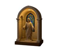 Zahoken Statua Lampada Madonna - Lampada Scultura LED Vergine Maria | Lume Devozionale Per Camera Da Letto Angolo Lettura Libreria Caffetteria Studio Libreria Soggiorno