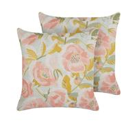ZAHRIYE Set di 2 cuscini Trama floreale Rosa 45 x 45 cm
