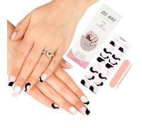 ZAHRVIA Smalto Autoadesivo | French Lines UV Gel Nail Film | 20 pezzi Pellicola Autoadesiva per Unghie Full Wraps Lampada UV/LED Adesivi per unghie in gel curati con Lima per unghie e Stick
