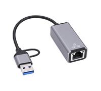 ZAICOLER Adattatore Ethernet USB C USB A, Convertitore di Rete RJ45 da 100 Mbps con Indicatore LED e Protezione da Sovratensione, Ideale per Laptop, Telefono, Tablet e IOS
