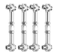 ZAICOLER Asta di Collegamento dello Sterzo da 4 Pezzi, Parti di Aggiornamento RC in Lega di Alluminio con Bocca Perno Sferico M3, Adatta per Auto Telecomandata HSP 94122 94123 1/10 (SILVER)