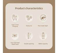 ZAICOLER Blender Portatile, 80w Crush Ice 14 Oz Smoothie Blender Portatile e Frullati Frullatore con 10 Lame Blottiglia Blende Blottone Blendele Personale per Sports Home Outdoors Travel