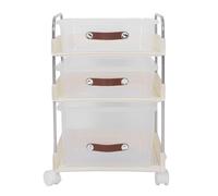 ZAICOLER Carrello Portaoggetti con Ruote, Quattross Ruote Girevoli a 360 Gradi Due Delle Quali Bloccabili Carrello Portaoggetti con Scocca Trasparente per Camera da Letto, (3 livelli (1 alto 2 basso))