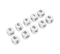 ZAICOLER Dadi Numerici a 6 Facce da 20 Pezzi, Set di Dadi Poliedrici in Plastica, Dal Design Ad Angolo Arrotondato, Ideali per Giochi da Tavolo e Insegnamento dei Numeri (WHITE)