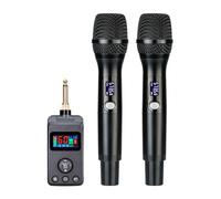 ZAICOLER Doppio Microfono Wireless Uhf Dinamico Dsps Mano,Ricevitore Ricaricabile da 800MAH,Cancellazione Del Rumore,Suono Chiaro,Ampia Compatibilità,Per Karaoke,Cantos,Casa,Riunioni