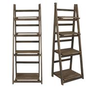 ZAICOLER Espositore con Scaffale a Scala a 4 Livelli con Design Premium per L'archiviazione e L'organizzazione Domestica (BROWN)