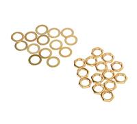 ZAICOLER Kit Rondelle Dadi Jack per Basso Elettrico da 14 Pezzi, Set di Dadi e Rondelle in Metallo per Passo, Kit di Connessione Presa Jack per Chitarra Basso con vestibilità (GOLD)