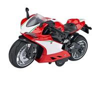 ZAICOLER Modello di Motocicletta Giocattolo in Scala 1:14, Motocicletta in Lega e Plastica Squisita con Suoni e Luci per Bambini, Esperienza di Gioco Divertente, Ottimo Regalo (rosso)