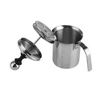 ZAICOLER Montalatte Manuale, Schiumalatte con Pompa Manuale in Acciaio Inossidabile con Doppio Schermo per Cappuccino, Latte, Macchiato e Cioccolata Calda, 400ml, 800ml (800 ml)
