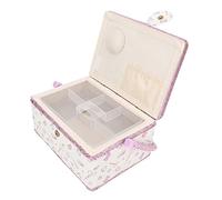 ZAICOLER Scatola da Cucire, Box Thread in Tessuto Organizzatore di Cassette di Stoccaggio Vintage Cesto di Cucito Cesto di Cucitura con Scomparti per lo Stoccaggio di Articoli, 9.6x7.1x5.1in