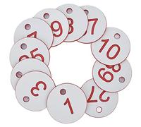 ZAICOLER Set di Etichette per Alveare 50 Pezzi Etichette per Cartelli Numerati Rotondi di Alta qualità per Apicoltura Materiale ABS Durevole (1-50)
