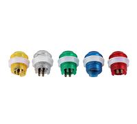 ZAICOLER Set di Pulsanti a LED da 5 Pezzi, Parti di Gioco Illuminate di Alta qualità per Console in Legno/metallo, Dimensioni 24 Mm, Vari Colori