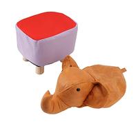 ZAICOLER Sgabello, Deliziosi Cartoni Animati di Cartoni Animati Elefante Sgabino Imbottito Ottomano Resto per la Sala da Letto della Camera da Letto Domanda Decori Soggiorno, 11.8x9.8x9.4in (ORANGE)