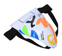 ZAICOLER Sospensorio per Bambini per Boxe, Sanda, Taekwondo - Equipaggiamento Protettivo con Design Unico Graffiti, Morbido Materiale PU, Adatto per Bambini Dai 5 Ai 9 Anni (WHITE)