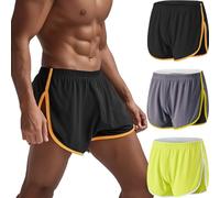 ZAIGELUO Pantaloncini da corsa da uomo, in rete, sportivi, per bodybuilding, asciugatura rapida, per corsa, lounge, pantaloncini da uomo, 3*confezione 02, XXXL