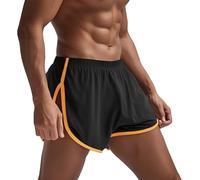 ZAIGELUO Pantaloncini da corsa da uomo, in rete, sportivi, per bodybuilding, asciugatura rapida, per corsa, lounge, pantaloncini da uomo, 1 nero, M