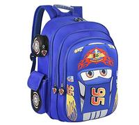 Zainetti per Bambini Cars Anime Elementare Zaino da Scuola Resistente all'Acqua Grande capacità Scuola Borsa con Astuccio per Ragazzi e Ragazze (Color : Blue, Size : M)