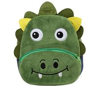Zainetto Asilo Bambino, Kasgo Bimba Dinosauro 1-3 Anni Nido Preschool Piccola Peluche 3D Animaletti, Borsa Carino Zaino Morbido Ragazza, Verde