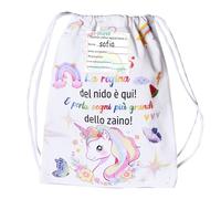 Zainetto Asilo Sacca Asilo con Nome Personalizzata - Sacca Asilo Bambina con Frase Motivazionale “E porta sogni più grandi dello zaino!”+2 Cartoncini Personalizzabili Zaino Scuola Materna Originale