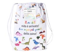 Zainetto Asilo Sacca Asilo con Nome Personalizzata - Sacca Asilo Bimbo Bimba con Frase Motivazionale E porta sogni più grandi dello zaino +2 Cartoncini Personalizzabili Zaino Scuola Materna Originale