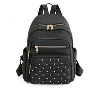 Zainetto casual da donna alla moda con grande capacità per uso esterno, decorato con borchie, adatto per studenti, disponibile in più colori e stili, borchie distribuite casualmente Tagli UnicaTrapunt