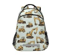 Zainetto da viaggio con gattino con farfalla e gattino, per scuola, per uomini, donne, ragazzi e bambini, Bulldozer dell'escavatore, 11.6 X 6.9 X 16.7inch, Zaini Daypack