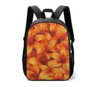 Zainetto da viaggio con motivo floreale e giglio tigre arancione, colorato, casual, da viaggio, con cinghie regolabili, per donne e uomini