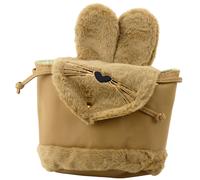 Zainetto in peluche per bambini con spallaccio regolabile beige 22cm 4L