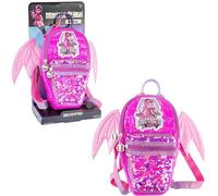 Nice Group - Monster High Backpack, Zainetto in morbido tessuto nylon con tasca in paillettes ed ali
